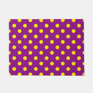 Felpudo Diseño del patrón de puntos de polka amarillo sobr