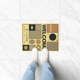 Felpudo Diseño elegante de estilo Bauhaus con nombre famil