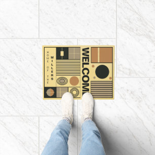 Felpudo Diseño elegante en estilo Bauhaus con apellido