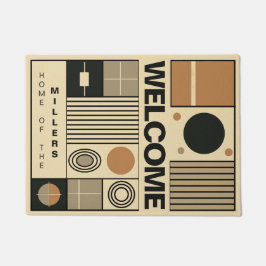 Felpudo Diseño elegante en estilo Bauhaus con apellido