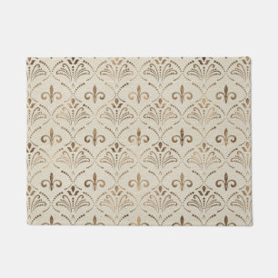 Felpudo Diseño elegante Fleur-de-lis - dorado pastel