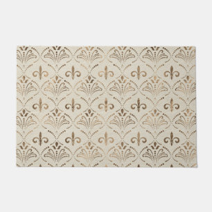 Felpudo Diseño elegante Fleur-de-lis - dorado pastel