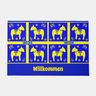 Felpudo diseño escandinavo, caballo sueco, personalizado,