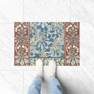 Felpudo Diseño Floral de Castaño Antiguo Art Nouveau
