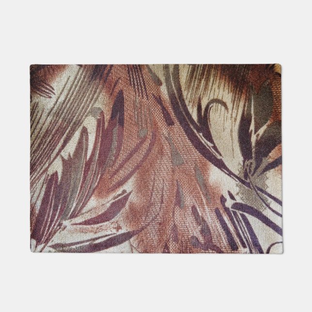 Felpudo Diseño floral marrón abstracto 2 (Anverso)