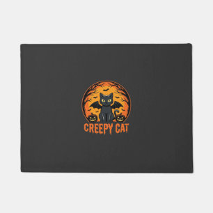 Felpudo Diseño gráfico de gato espeluznante de Halloween m