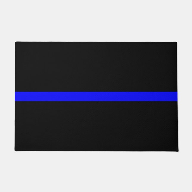 Felpudo Diseño gráfico simbólico Thin Blue Line en (Anverso)