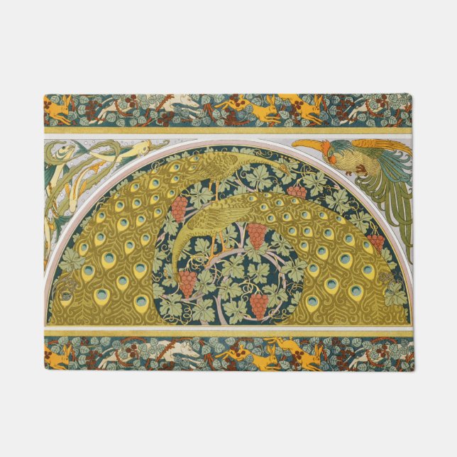 Felpudo Diseño intrincado de estilo Art Nouveau pavo (Anverso)