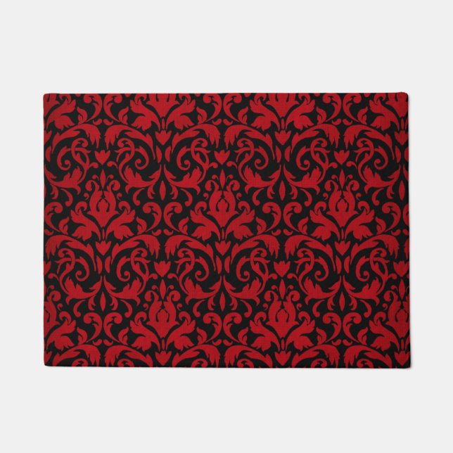FELPUDO DISEÑO NEGRO Y ROJO (Anverso)