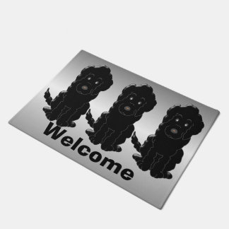Felpudo Diseño personalizado de perro de goldendoodle negr