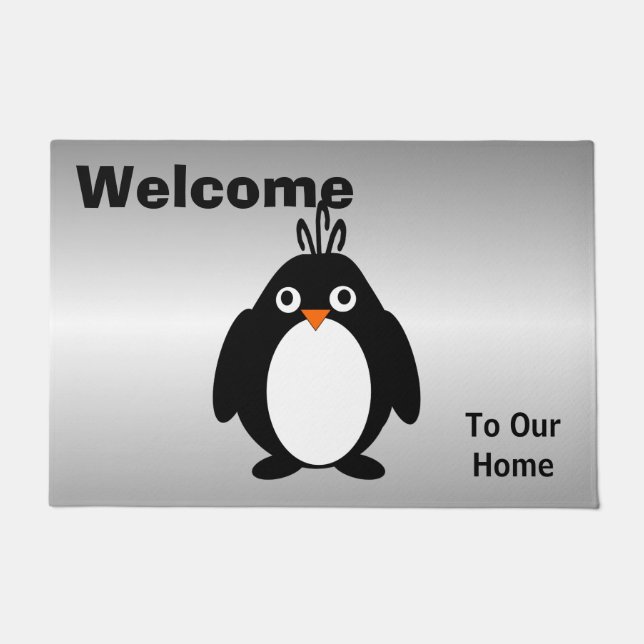 Felpudo Diseño pingüino personalizado (Anverso)