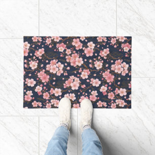 Felpudo Diseño Refinado de Flor de Cerezo Japonesa