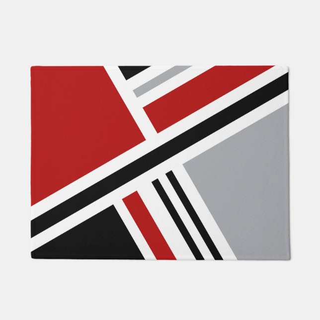 Felpudo Diseño retro colorido con formas geométricas (Anverso)