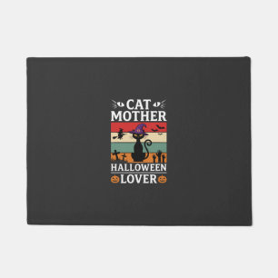 Felpudo Diseño Retro de Bruja Amante de la Madre Gato de H