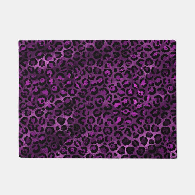 Felpudo Diseño serie Leopardo morado y dorado 3 (Anverso)