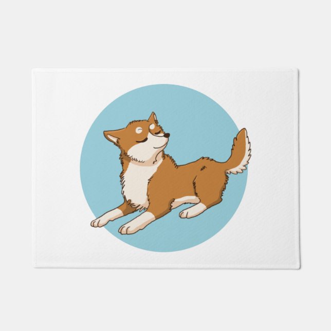 Felpudo Diseño shiba azul. (Anverso)