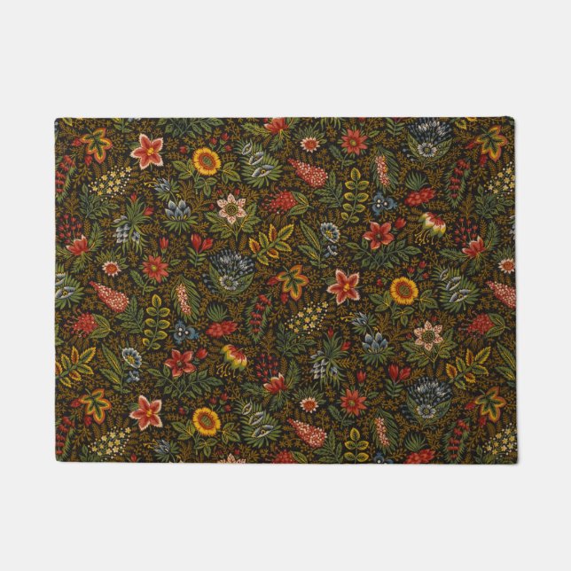 Felpudo Diseño textil floral Puerta Mat (Anverso)