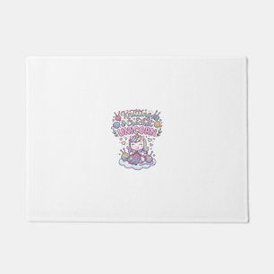 Felpudo Diseño tipográfico adorable de unicornio de punto
