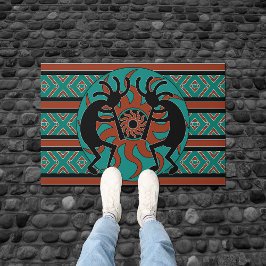 Felpudo Diseño tribal azteca kokopelli para el suroeste