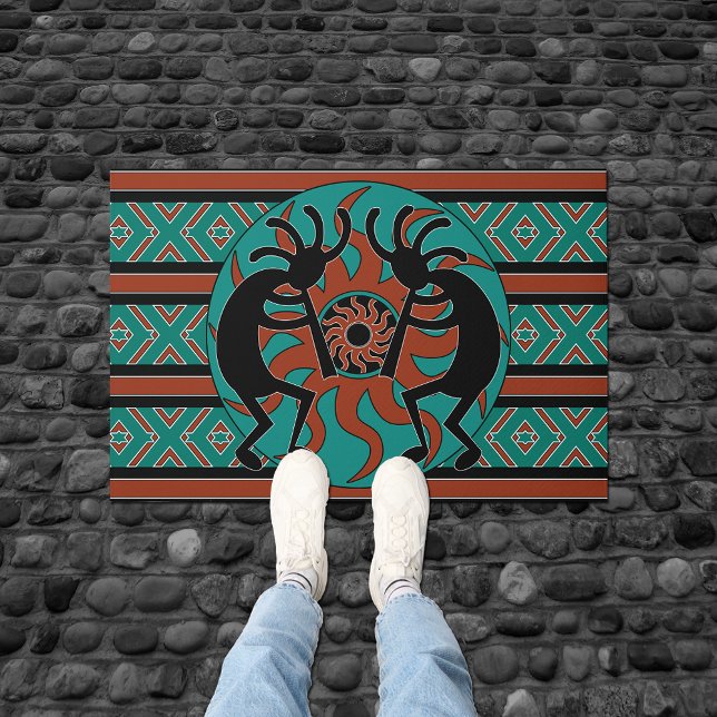 Felpudo Diseño tribal azteca kokopelli para el suroeste (Subido por el creador)