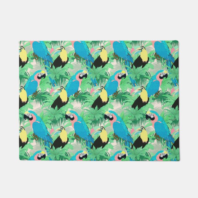 Felpudo Diseño tropical moderno y exótico (Anverso)