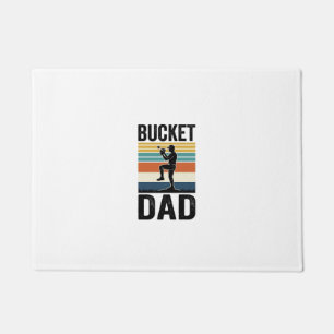 Felpudo Diseño vectorial Bucket Dad Retro Baseball Padre_1
