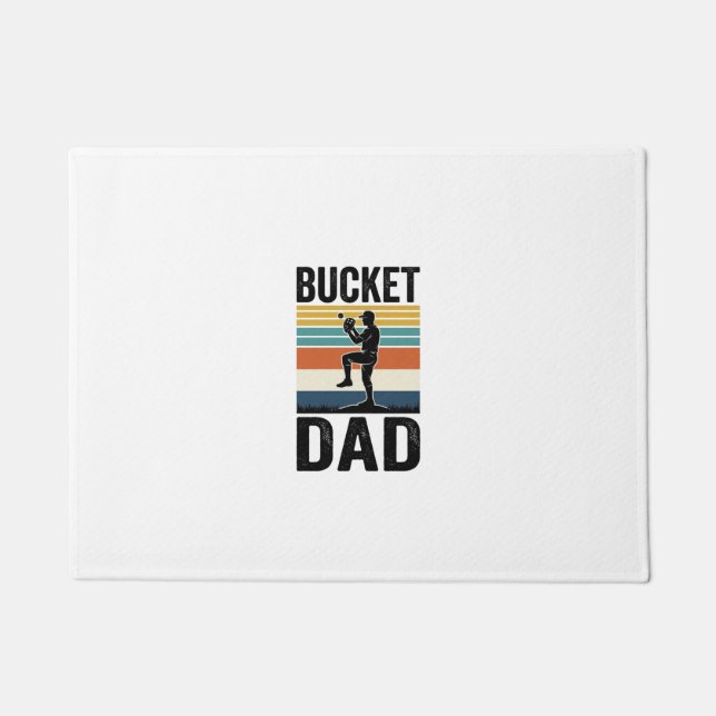Felpudo Diseño vectorial Bucket Dad Retro Baseball Padre_1 (Anverso)