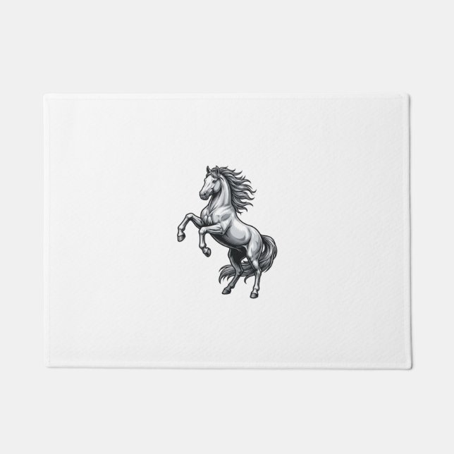 Felpudo Diseño vectorial de caballo encabritado con grabad (Anverso)