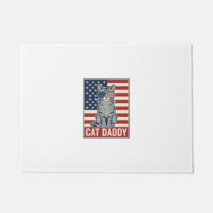 Felpudo Diseño vectorial de gato patriótico Cat Daddy_1