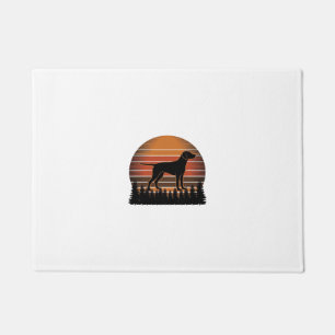 Felpudo Diseño vectorial de perro de caza vintage atardece