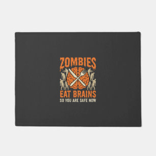 Felpudo Diseño vectorial de zombie divertido que come cere