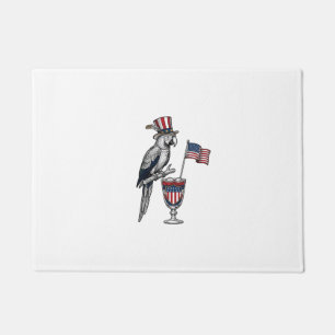 Felpudo Diseño vectorial vintage de cóctel de loro patriót