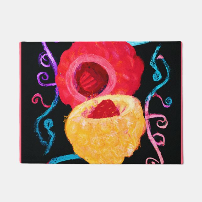 Felpudo Diseño vibrante de neón tropical (Anverso)