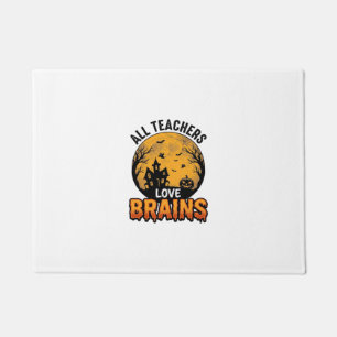 Felpudo Diseño Vintage Cerebros Amor Halloween Profesor_1