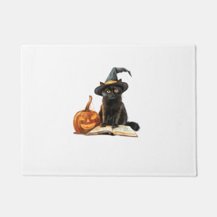 Felpudo Disfraz de bruja de calabaza de gato lindo de chic