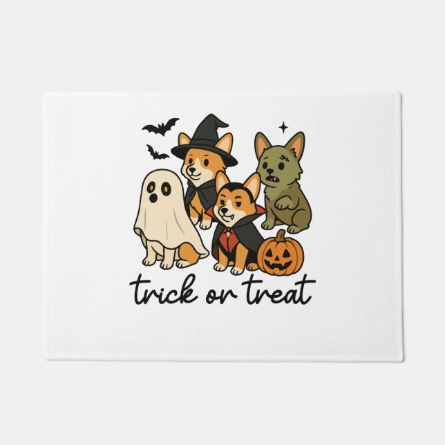 Felpudo disfraz de corgi para Halloween (Anverso)