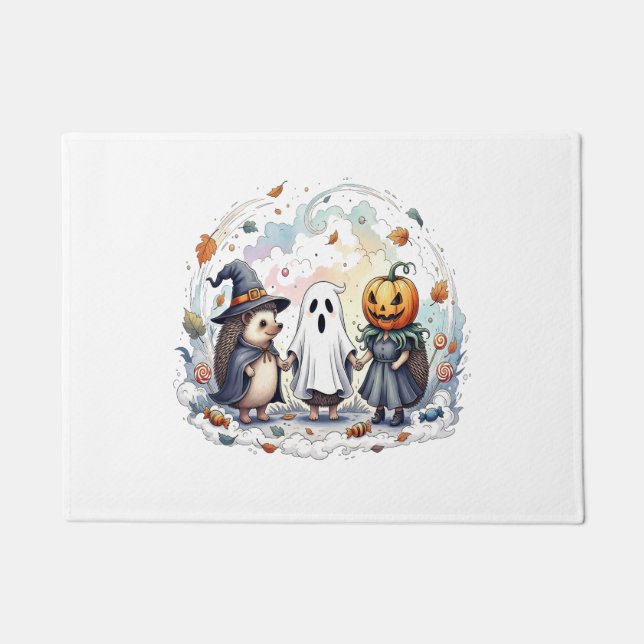 Felpudo Disfraz de erizos lindos de Halloween (Anverso)