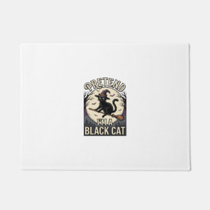 Felpudo Disfraz de Gato Negro Vintage Camiseta de Bruja de