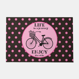 Felpudo Disfruta Del Paseo | Bicicleta Con Flores Motivaci