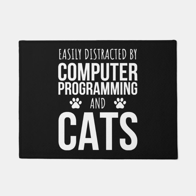 Felpudo Distracción Fácil Por Programación Informática Y G (Anverso)
