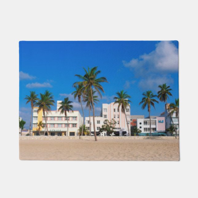Felpudo Distrito del art déco de la playa del sur Miami (Anverso)