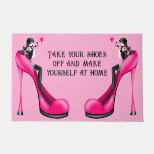 Felpudo Diva de moda en Stiletto - Rosa