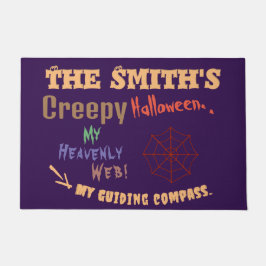 Felpudo Diversión personalizada Purple Halloween Spider We