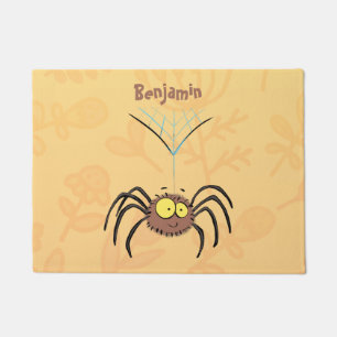 Felpudo Divertida araña de dibujos animados linda y esponj