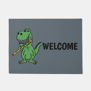Felpudo Divertida flauta verde T-rex Dinosaur