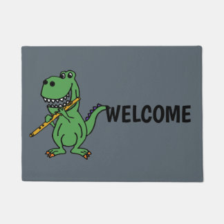 Felpudo Divertida flauta verde T-rex Dinosaur