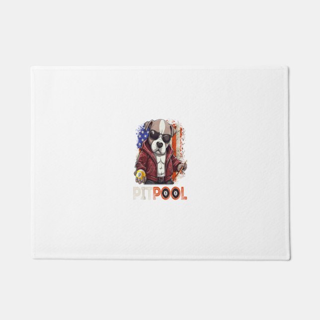 Felpudo Divertida piscina de perros jugando Billiard Bande (Anverso)