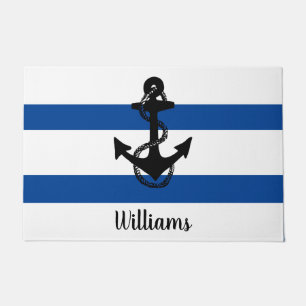 Felpudo divertidas HUELLAS náuticas + ANCHOR  