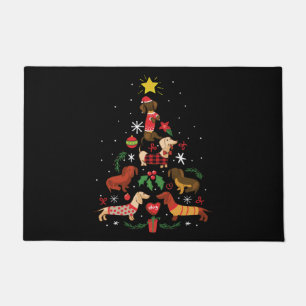 Felpudo Divertido árbol de Navidad Dachshund