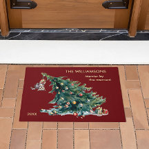 Divertido árbol de Navidad danzando foto de gato